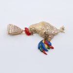 14k Rooster Pendant Cz 2 img 3546