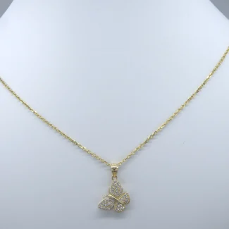 14k Gold Necklace with Butterfly