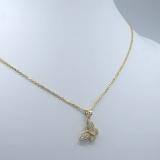 14k Gold Necklace with Butterfly Pendant