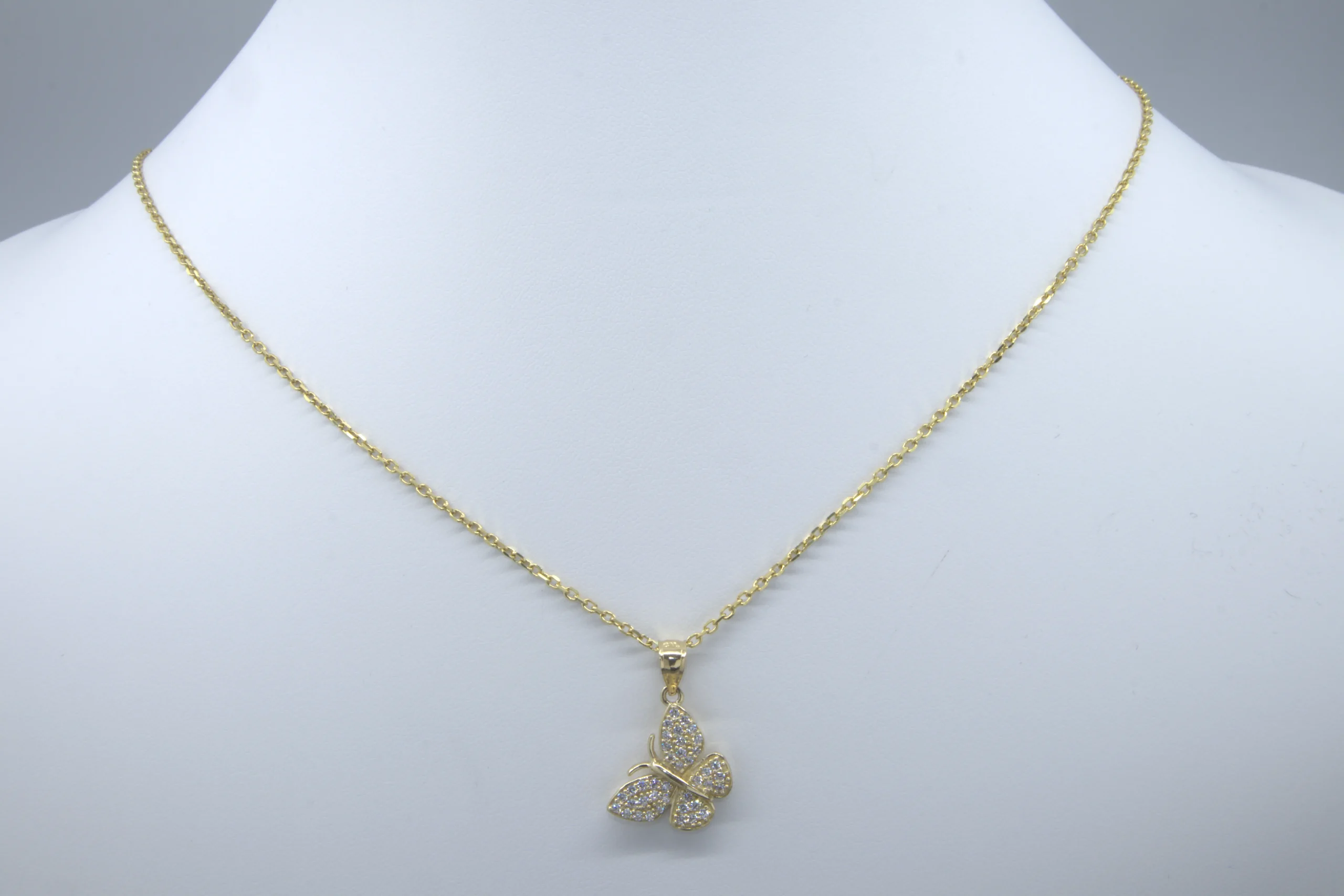 Butterfly pendant 14k Gold Necklace with Butterfly