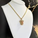 14k Holloe Miami Cuban Chain With Jesus Face Pendant 18 inches 1 img 3135