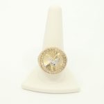 14K gold eagle ring with CZ, size 11