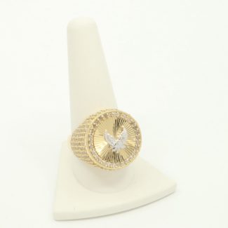 14K gold eagle ring with CZ, size 11