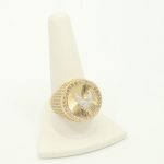 14K gold eagle ring with CZ, size 11