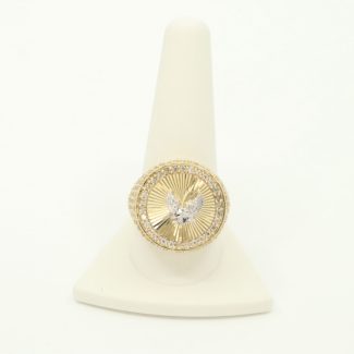 14K gold eagle ring with CZ, size 11