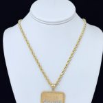 14K gold rope chain with Last Supper pendant, 24 inches